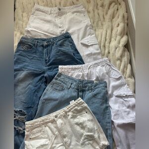 Blue and White Women's Jeans